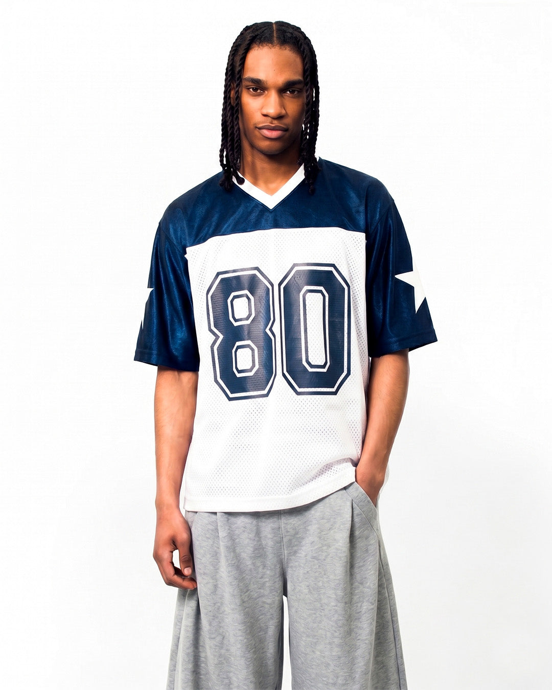 V80 JERSEY WHITE x NAVY